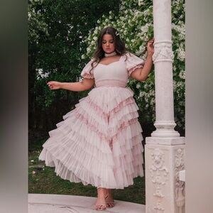 JessaKae Thumbelina Dress Pink Lace
